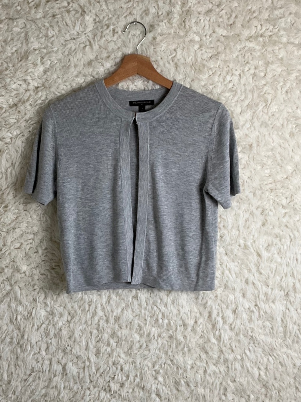 BANANA REPUBLIC WOMEN'S GRAY SHORT-SLEEVED LIGHT CARIDGAN~SIZE SMALL!